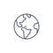 World globe line icon. Vector Earth global planet line icon. Travel internet globe