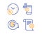 World globe, Loan percent and Communication icons set. Technical documentation sign. Vector