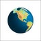 World Globe. Planet Earth. North America and South America