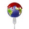 World Globe with Red Fluid on a Fork