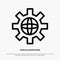 World, Globe, Setting, Technical Line Icon Vector