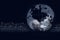 World globe shape with gologram fetus on dark blue background. Life on earth - environment and ecology concept