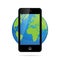 World Globe Smartphone Illustration