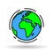 World globe vector icon. Simple global earth sign