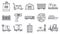 World goods export icons set, outline style
