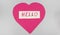 World Greetings Day. The day of winning friends. The word hello and a pink heart cut out of paper on a white background