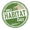 World habitat day grunge rubber stamp