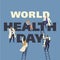 World Health Day 7th april with the image of doctors. Vector illustrations.