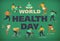 World Health Day 7th april with the image of doctors. Vector illustrations. Active young people. Healthy lifestyle