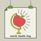 World Health Day concept with hanging poster.