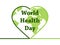 World health day. Continents and heart. Festive banner. Vector