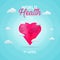 World health day heart background Free Vector 01