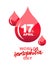 World Hemophilia Day - April 17th. Three drops of blood. Concept of medicine and health care. Blood clotting disorder