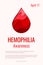 World Hemophilia Day - red paper cut blood drop