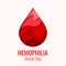 World Hemophilia Day - red paper cut blood drop