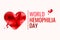 World Hemophilia Day - red paper cut blood heart