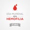 World Hemophilia Day in Spanish. April 17. Dia Mundial de la Hemofilia. Vector illustration, flat design