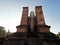 A World Herritage Buddha in Thailand with a sun set and silhouette