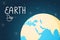 World holiday Earth Day vector banner. Cartoon Planet in Space among the stars