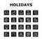 World Holidays Event Collection Icons Set Vector