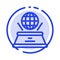 World, Hologram, Imagination, Presentation Blue Dotted Line Line Icon