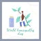 World homeopathy day banner or poster layout, flat cartoon vector illustration.