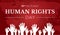 World Human Rights Day Red Background Illustration
