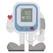 World Hypertension Day. Vector illustration of a Digital Blood Pressure Monitor checking arterial blood pressure.