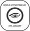 World Hypnotism Day black vector icon