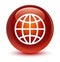 World icon glassy brown round button