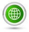 World icon prime green round button