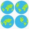 World icon set. Earth globe collection, planet. Vector.