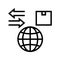 world import and export line icon vector illustration