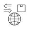 world import and export line icon vector illustration