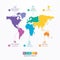 World Infographic Template jigsaw concept banner. vector.