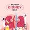 World kidney day - Doctors are helping to check health and injection into the kidney vector design