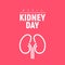 World Kidney Day healthy vector poster. Human kidney health awareness background