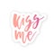 World kiss day. Phrase lettering calligraphy lips pomade sticker