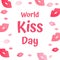 World kiss day vector with kiss icon on white background