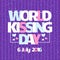 World Kissing Day card. Celebrate Kissing Day with hearts