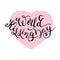 World Kissing Day hand lettering with heart