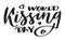 World kissing day - hand-written text, typography, calligraphy, lettering.
