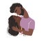 World kissing Day. Romantic black african american couple in love kissing