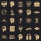 World knowledge icons set, simple style