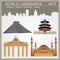 World landmarks icon set. Elements for creating infographics