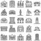 World Landmarks Isolated Vector Icons Set that can easily modify or edit