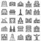 World Landmarks Isolated Vector Icons Set that can easily modify or edit