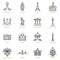 World Landmarks - Vector Line Icon Set - Part I