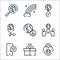 World love line icons. linear set. quality vector line set such as protection, gift, love message, world, peace, world, blood