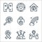 world love line icons. linear set. quality vector line set such as world, earth, ribbon, rainbow, protection, searching, house,